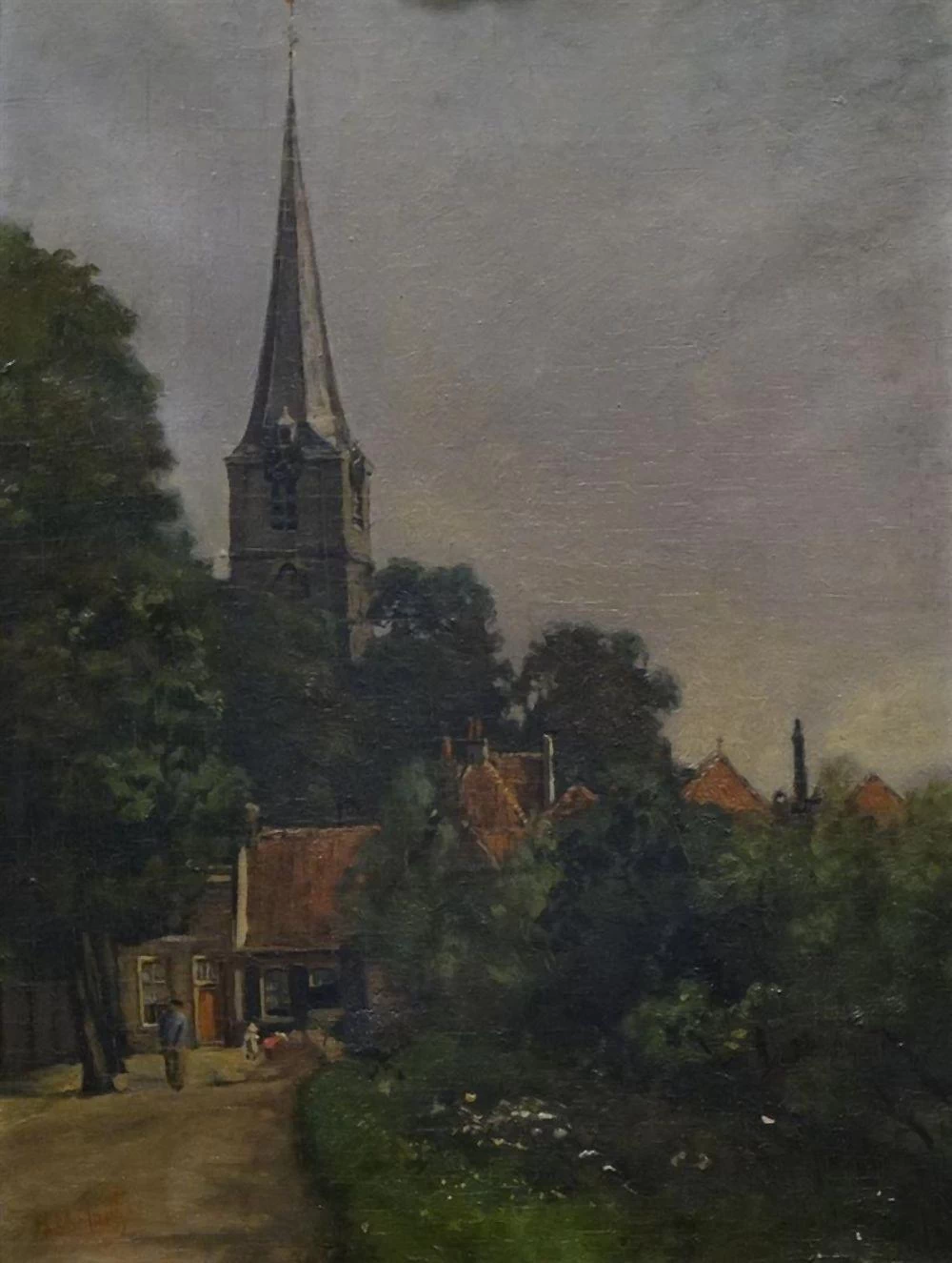 Vista del villaggio con il campanile della chiesa
